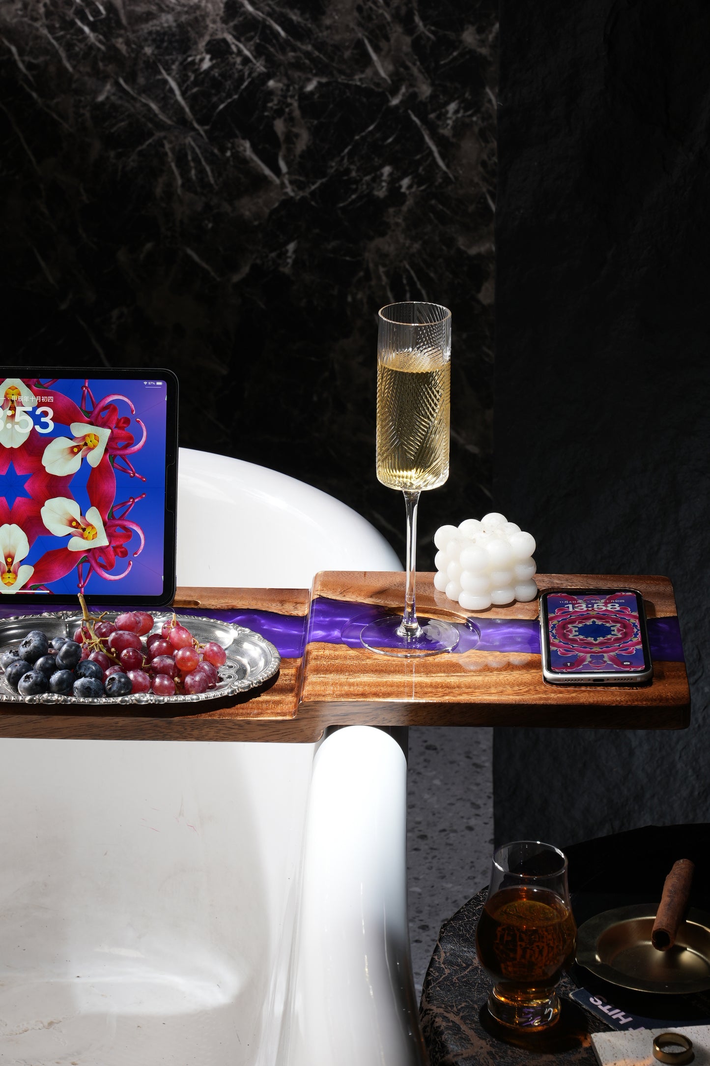 Bath Board - Violet Offset plank